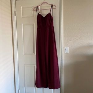 Burgundy Lulu’s Wide Leg Jumpsuit